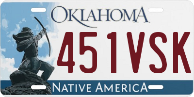 OK license plate 451VSK
