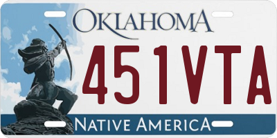 OK license plate 451VTA