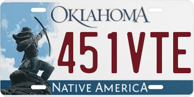 OK license plate 451VTE