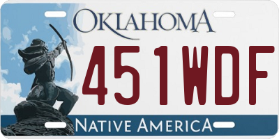 OK license plate 451WDF