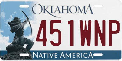 OK license plate 451WNP