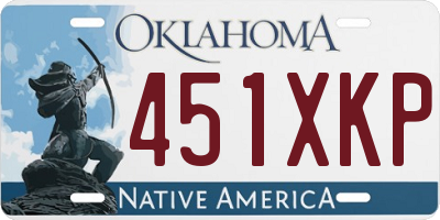 OK license plate 451XKP