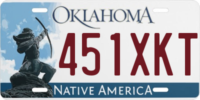 OK license plate 451XKT