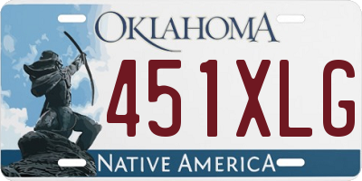 OK license plate 451XLG