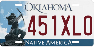 OK license plate 451XLO