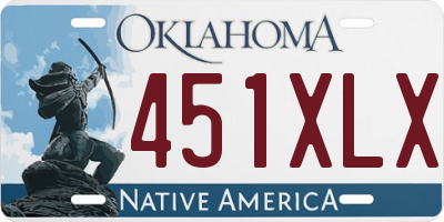 OK license plate 451XLX
