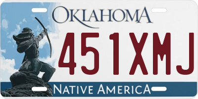 OK license plate 451XMJ