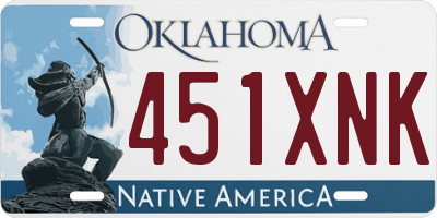 OK license plate 451XNK