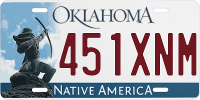 OK license plate 451XNM