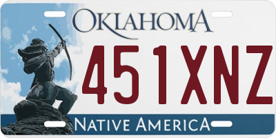 OK license plate 451XNZ
