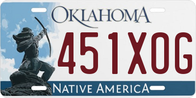 OK license plate 451XOG