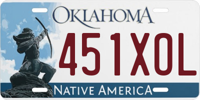 OK license plate 451XOL