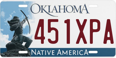 OK license plate 451XPA