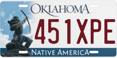 OK license plate 451XPE