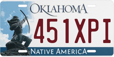 OK license plate 451XPI