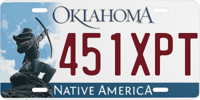 OK license plate 451XPT