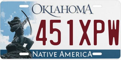 OK license plate 451XPW