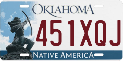 OK license plate 451XQJ