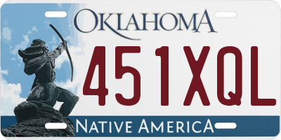 OK license plate 451XQL