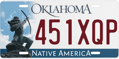 OK license plate 451XQP