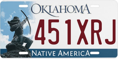 OK license plate 451XRJ