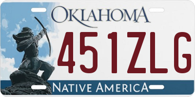 OK license plate 451ZLG