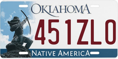 OK license plate 451ZLO