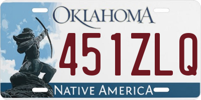 OK license plate 451ZLQ