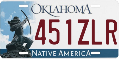 OK license plate 451ZLR