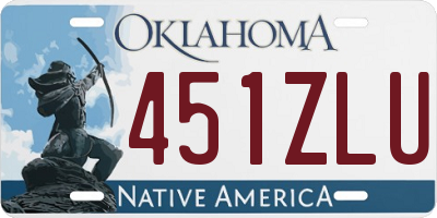 OK license plate 451ZLU