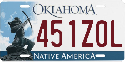 OK license plate 451ZOL
