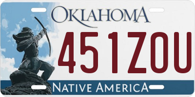 OK license plate 451ZOU