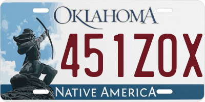 OK license plate 451ZOX