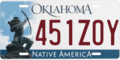 OK license plate 451ZOY