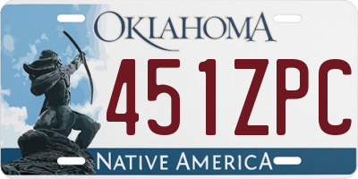 OK license plate 451ZPC
