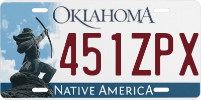 OK license plate 451ZPX