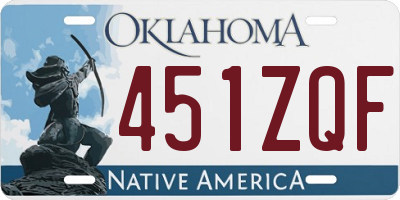 OK license plate 451ZQF