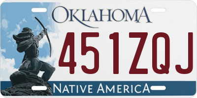 OK license plate 451ZQJ