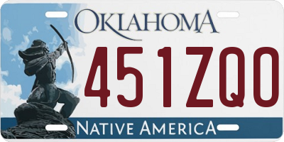 OK license plate 451ZQO
