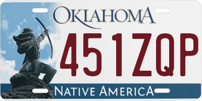 OK license plate 451ZQP