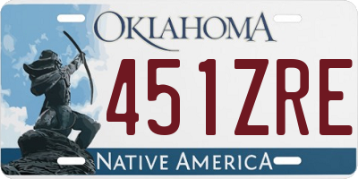 OK license plate 451ZRE