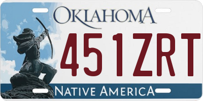 OK license plate 451ZRT
