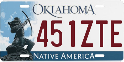 OK license plate 451ZTE