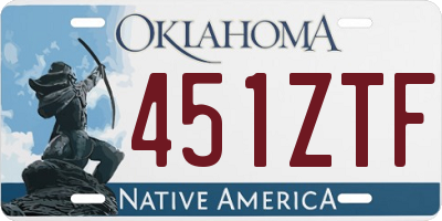 OK license plate 451ZTF