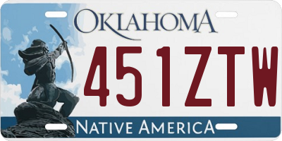 OK license plate 451ZTW