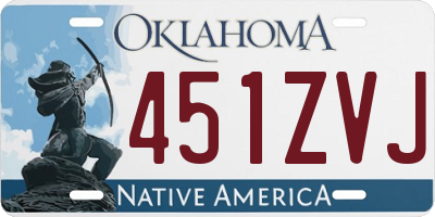 OK license plate 451ZVJ