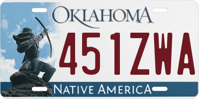 OK license plate 451ZWA