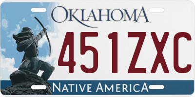 OK license plate 451ZXC