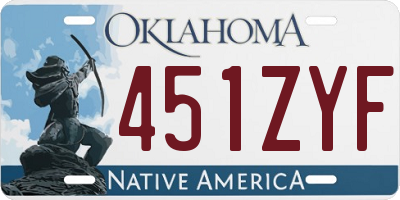 OK license plate 451ZYF