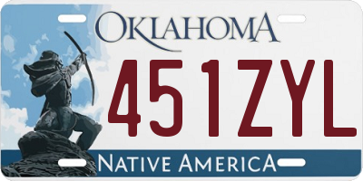 OK license plate 451ZYL